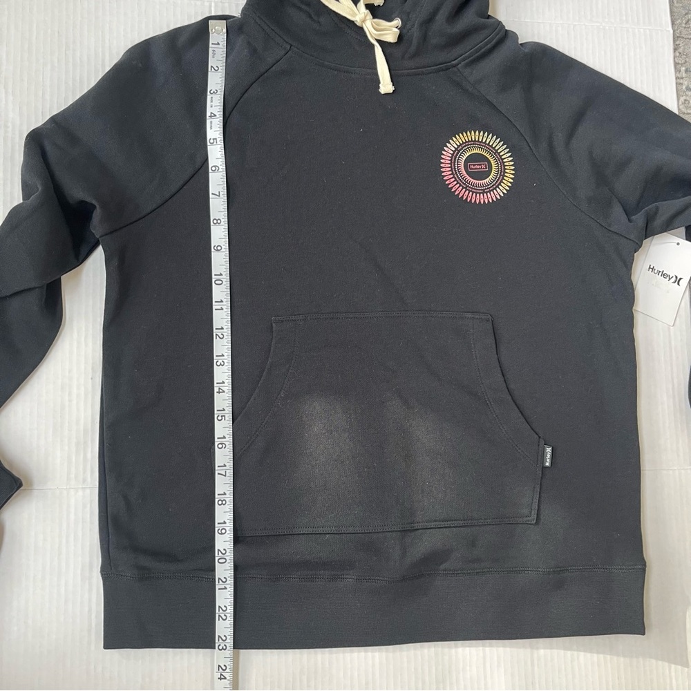 Hurley Black Hoodie with Embroidered Logo - Picture 7 of 8